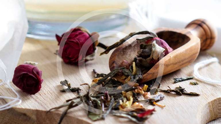 Tender rose petals in your cup